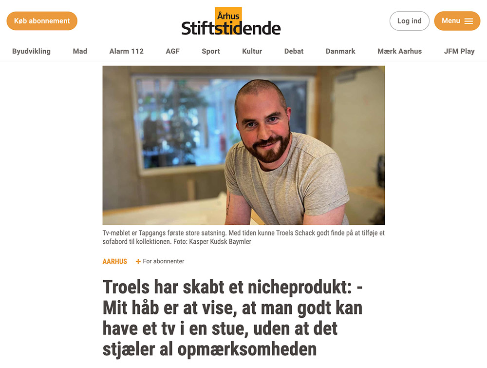 Nyheder om TAPGANG. Artikel i Århus Stiftstidende